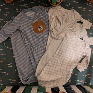 Striped Blue Bear Sleep Gown - Kids Pajamas